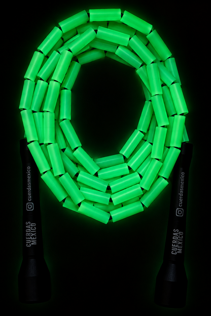 Cuerda para saltar Segmentada - Fosforescente Glow in the Dark (Verde Neón)