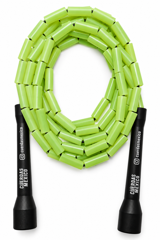 Cuerda para saltar Segmentada - Fosforescente Glow in the Dark (Verde Neón)