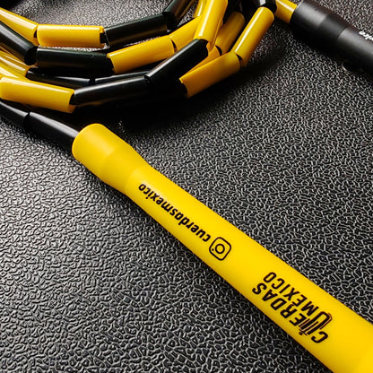 Cuerda para saltar Segmentada - Negro con Amarillo (Multicolor)