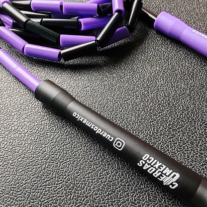 Cuerda para saltar Segmentada - Morado con Negro (Multicolor)