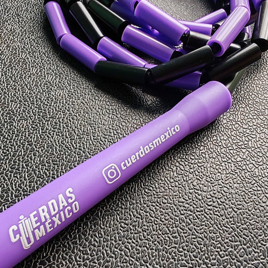 Cuerda para saltar Segmentada - Morado con Negro (Multicolor)