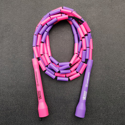 Cuerda para saltar Segmentada - Rosa con Morado (Multicolor)