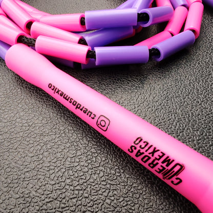 Cuerda para saltar Segmentada - Rosa con Morado (Multicolor)