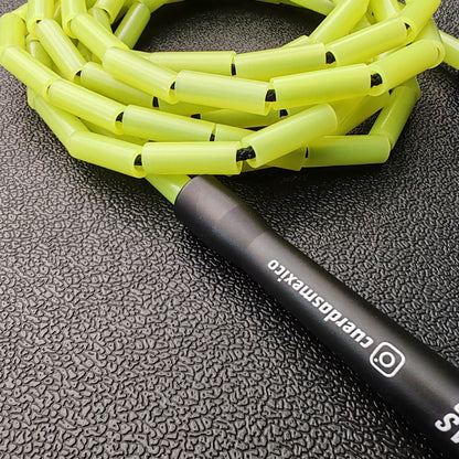 Cuerda para saltar Segmentada - Fosforescente Glow in the Dark (Verde Neón)