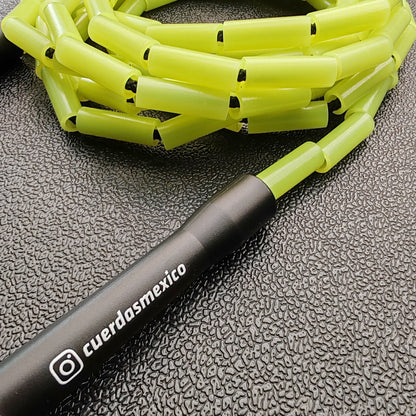 Cuerda para saltar Segmentada - Fosforescente Glow in the Dark (Verde Neón)