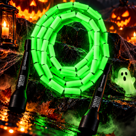 Cuerda para saltar Segmentada - Fosforescente Glow in the Dark (Verde Neón)