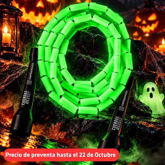 Cuerda para saltar Segmentada - Fosforescente Glow in the Dark (Verde Neón)